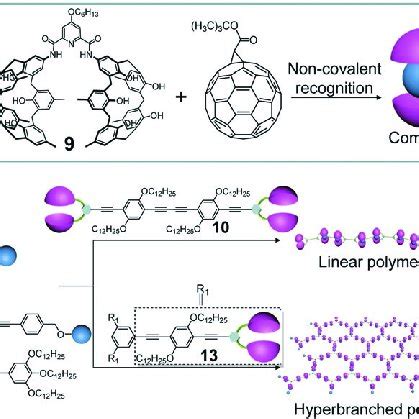 Graphic Representation Of Linear And Hyperbranched Supramolecular