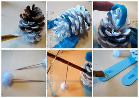 Pinecone Snowman Crafts By Amanda