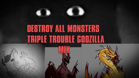 FNF Destroy All Monsters Triple Trouble Godzilla Mix FLP Inst