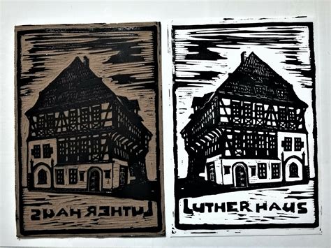 Workshop Zum Tag Der Druckkunst Das Lutherhaus Als Linoldruck