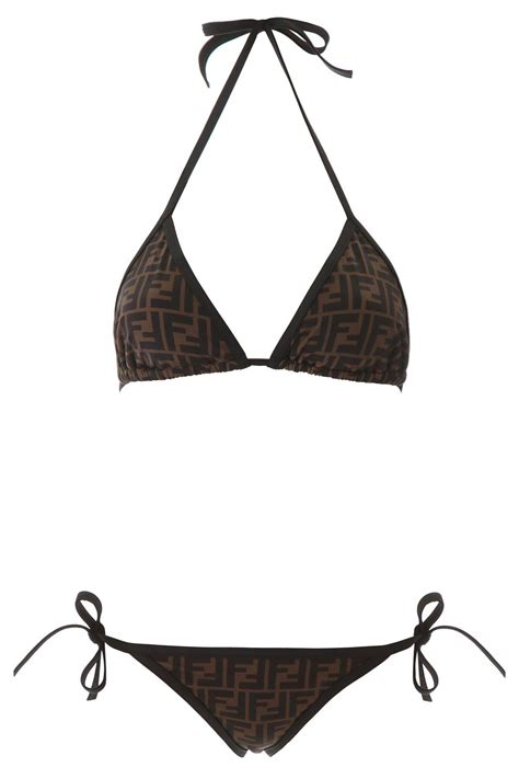 Fendi Ff Monogram Bikini In Brown Lyst