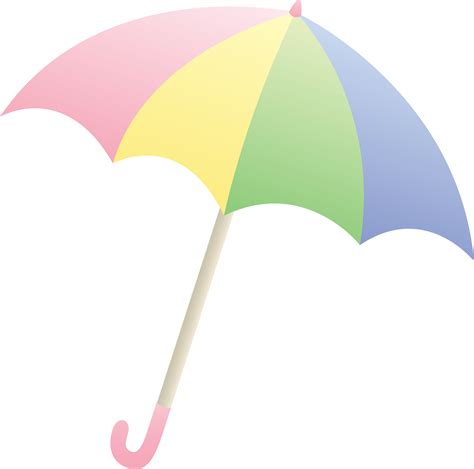 Pastel Colored Umbrella Free Clip Art