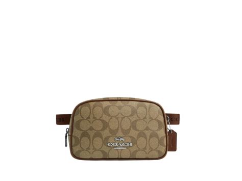 Sasom Bags Coach Pace Belt Bag In Signature Canvas With Silver