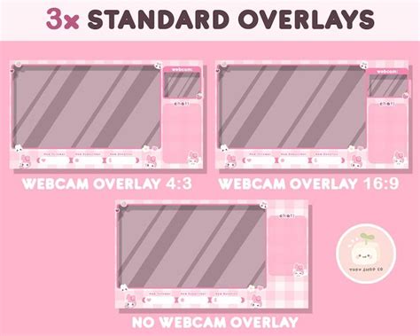 Cute Pink Bunny Stream Package Twitch Overlays