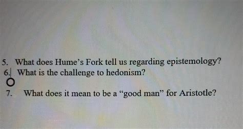 Solved 5. What does Hume's Fork tell us regarding | Chegg.com