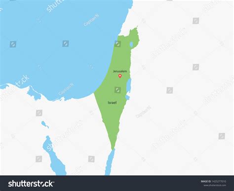 High Detailed Map Israel Capital Vector Stock Vector (Royalty Free ...