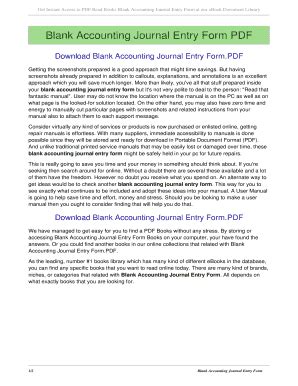 Fillable Online Blank Accounting Journal Entry Form Blank Accounting