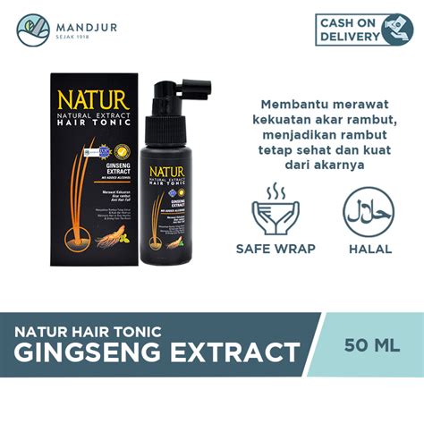 Natur Hair Tonic Ginseng Extract 50 ML Vitamin Rambut Rontok Lazada