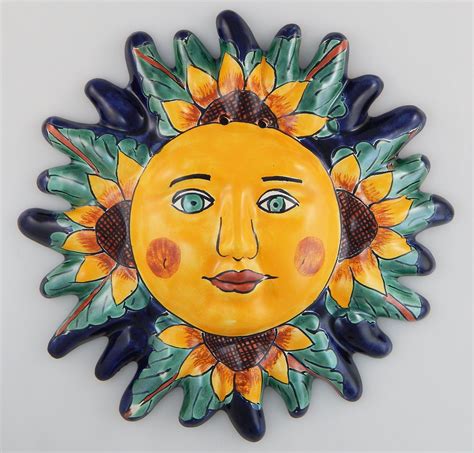 Mexican Talavera Sun Face Hand painted Pottery Wall Hanging Decor ...