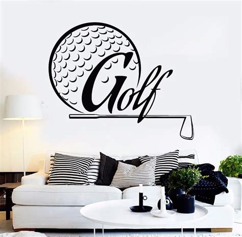 Wall Sticker Golf Player Wall Art Mural Removable Vinyl Golf Design