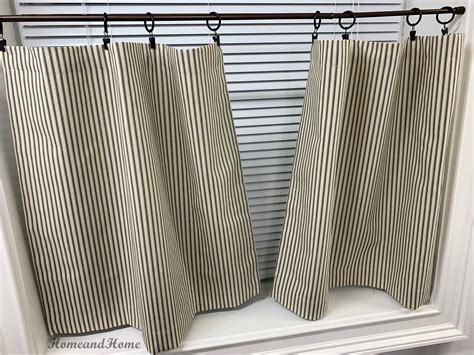 Farmhouse Ticking Stripe Cafe Curtains Black Natural Stripe Etsy