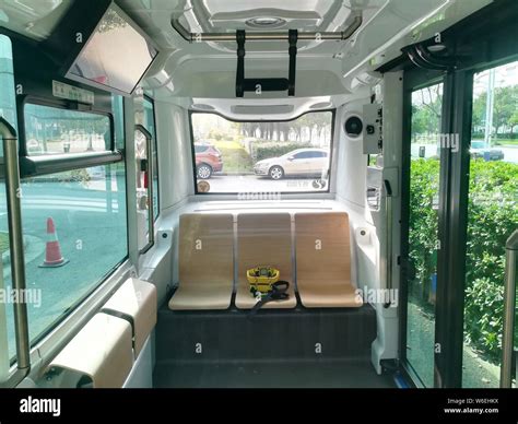 Interior View Of Chinas First Driverless Mini Bus Based On Intelligent