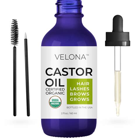 Velona USDA Certified Organic Castor Oil 2 Fl Oz Stimulate Growth