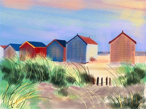 BEACH HUTS Roger Grove Beach Hut Painting My Art Studio