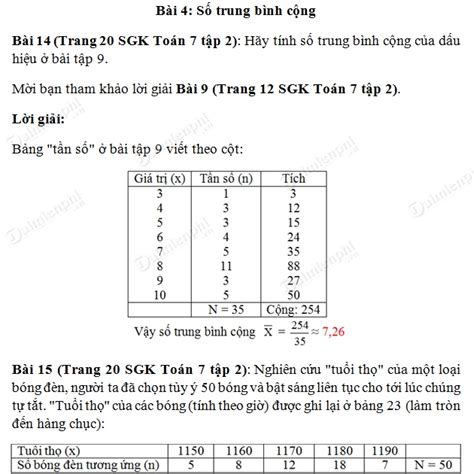 Cách tính số trung bình cộng lớp 7 Hướng dẫn chi tiết và dễ hiểu nhất