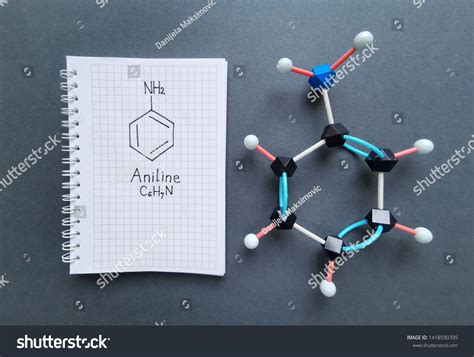 Aniline Phenylamine Aminobenzene Molecule Molecular Structure Stock