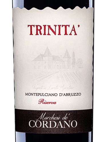 2017 Marchesi De Cordano Trinita Montepulciano D Abruzzo Riserva