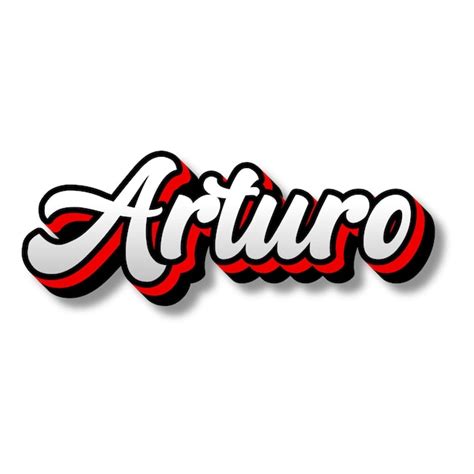 Premium Photo Arturo Text D Silver Red Black White Background Photo