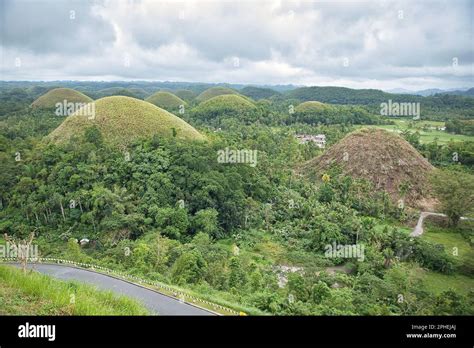 The Dome And Cone Shaped Chocolate Hills Of Bohol In The Philippines