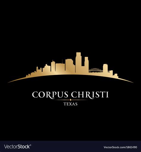 Corpus christi texas city skyline silhouette Vector Image