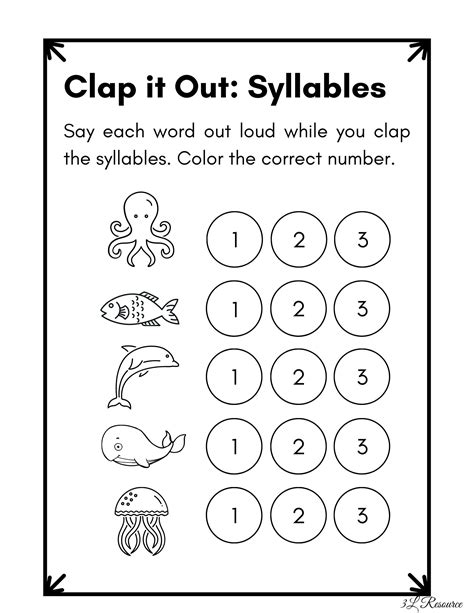 Free Syllables Worksheet Improve Phonological Awareness Skills