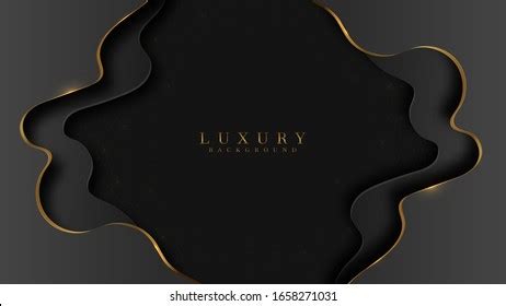 Paper Cut Luxury Gold Background Black Stock Vector Royalty Free