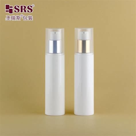 Glossy White Plastic Airless Pump Bottle Ml Ml Ml Cosmetic