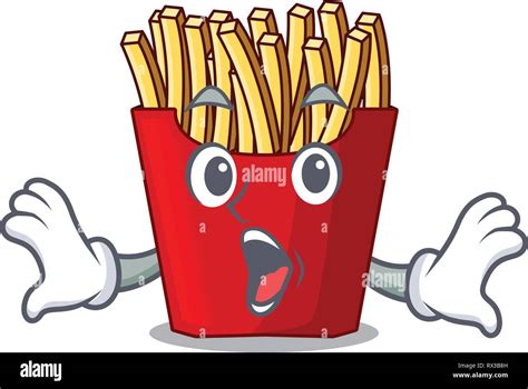 Surprised French Fries Wrapped In Cartoon Shapes Stock Vector Image