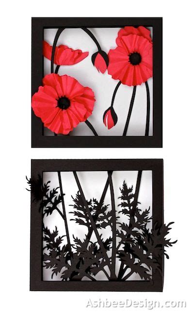 3d Poppy Shadow Box Silhouette Tutorial Ashbee Design Silhouette