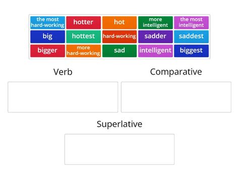 Comparative And Superlative Ordenar Por Grupo