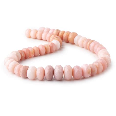 10 11mm Pink Peruvian Opal Faceted Rondelle Beads 15 Inch 58 Pieces Aa