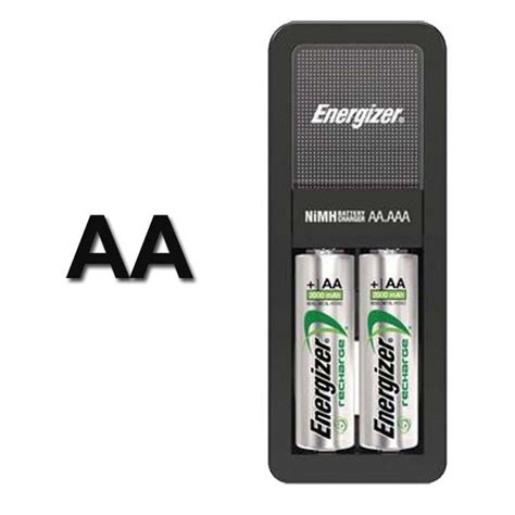 Energizer® 2xAA Rechargeable Batteries + Accu Recharge MINI Charger ...