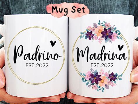 Padrino And Madrina Mug Set Spanish Godparents Proposal Gift Idea