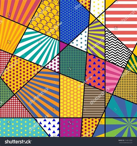 Colorful Trendy Geometric Flat Elements Pattern Stock Vector Royalty