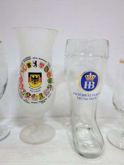 Hofbrauhaus Munchen Boot Glass Nordbrau Export Glass Lowenbrau Glass Holsten Drinking Glass