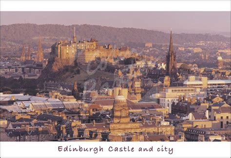 Castle And City From Salisbury Crags Edinburgh 3 Postcard H Std Cb