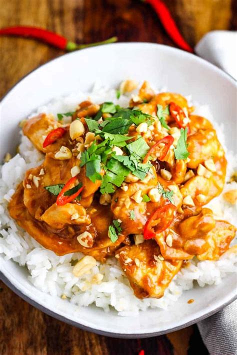 Chicken Satay Rice Bowls Ready In 15 Minutes Our Happy Mess