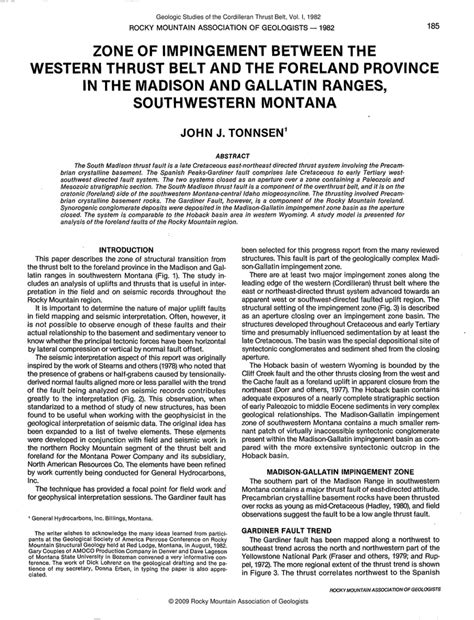 AAPG Datapages Archives Zone Of Impingement Between The Western Thrust