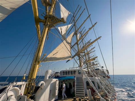 Premium Photo | The sailing ship on the mediterranean sea