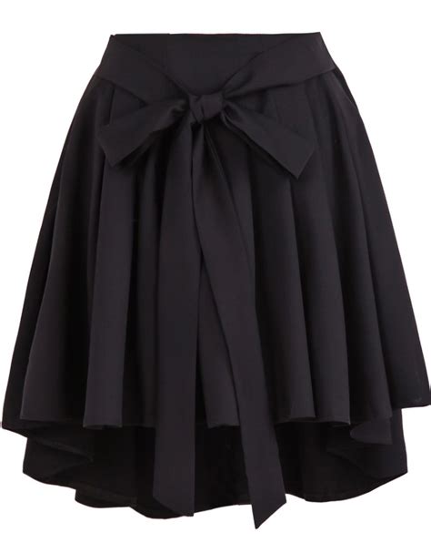 Black High Waist Belt Pleated Skirt Shein Sheinside High Waisted