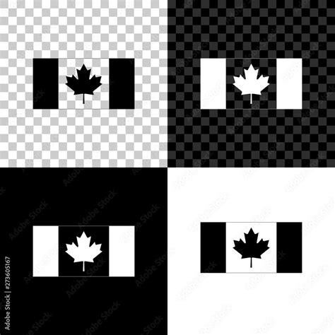 Canada flag icon isolated on black, white and transparent background. Vector Illustration Stock ...