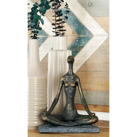 Litton Lane Meditating Woman Polystone Sculpture 58346 The Home Depot