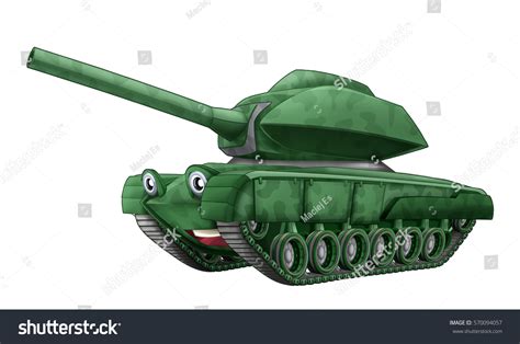 Cartoon Happy Tank Illustration Children Stock Illustration 570094057