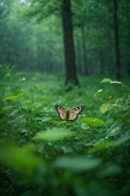 Premium Ai Image Photo A Butterfly In The Forest With A Forest In The