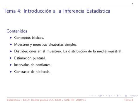 Pdf Tema Introducci On A La Inferencia Estad Stica Cuando Los