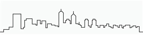 Modern City Skyline Outline Drawing On White Background 11643853