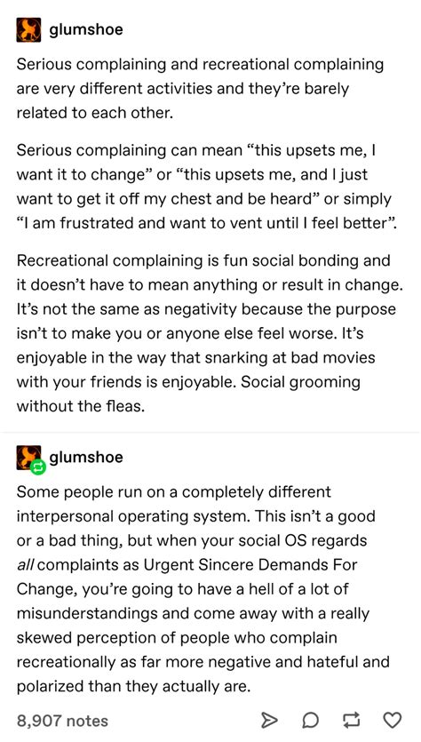 Recreational complaining : r/CuratedTumblr
