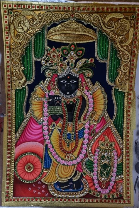 Banke Bihari Tanjore Painting Wall Art With Frame