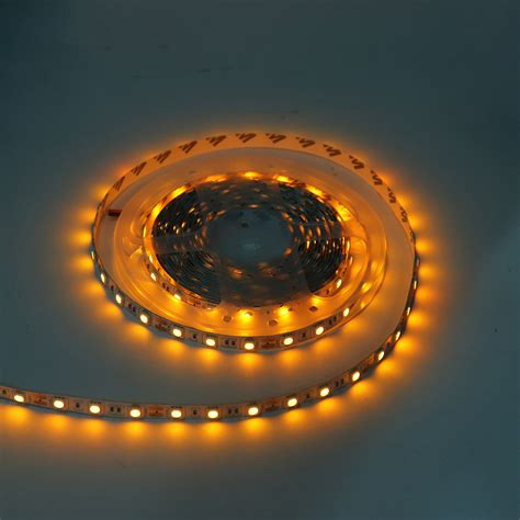 Buy 12V DC Amber Color Waterproof 5050 SMD LED Strip Roll Of 5 Meter