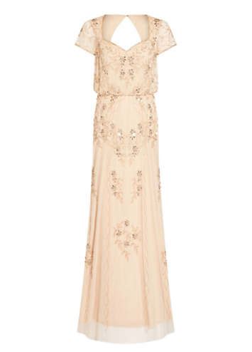 Adrianna Papell Plus Beaded Blouson Gown Kaleidoscope